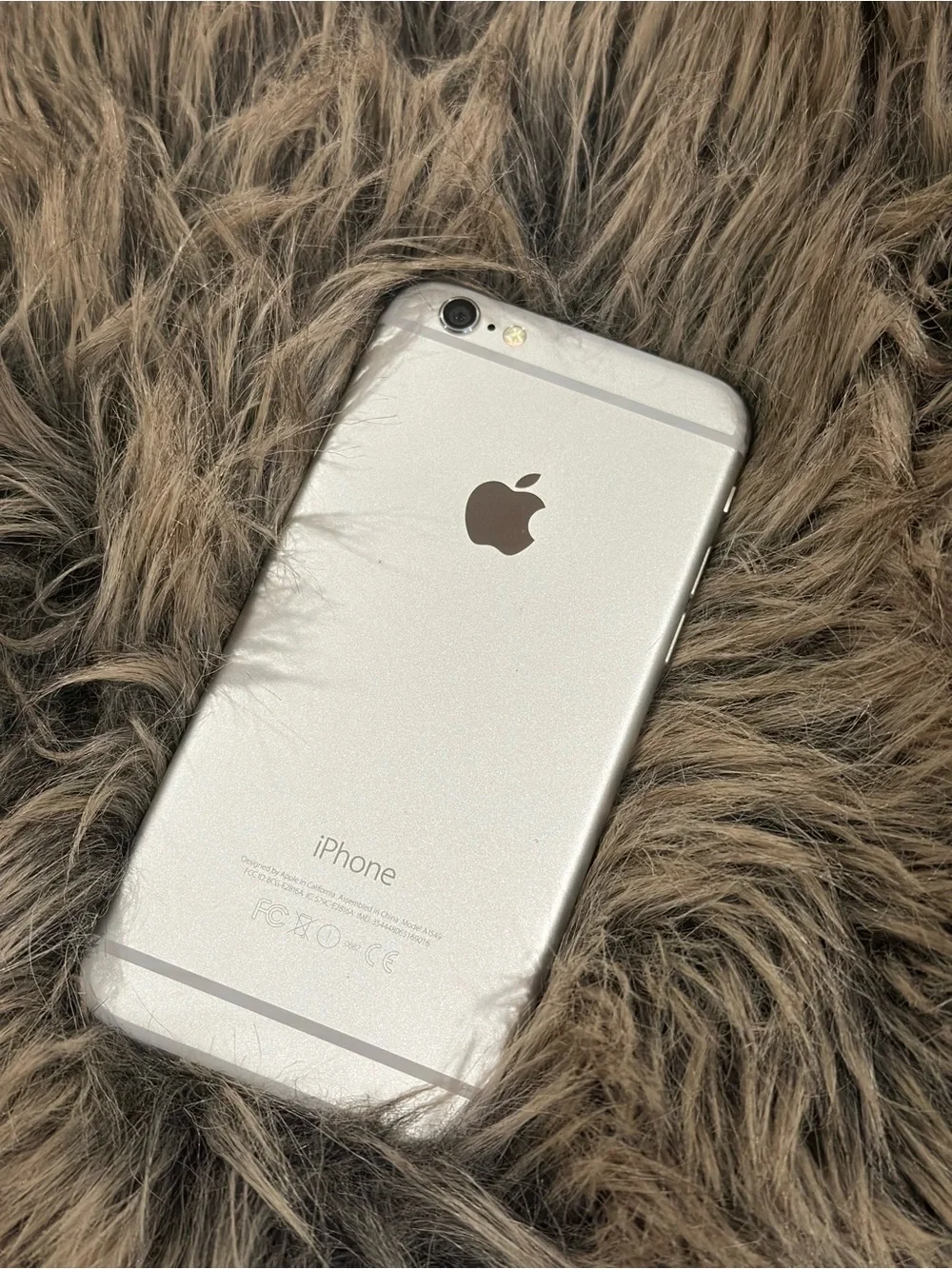 Apple White iPhone with Silver Home Ring - Front Display Visible